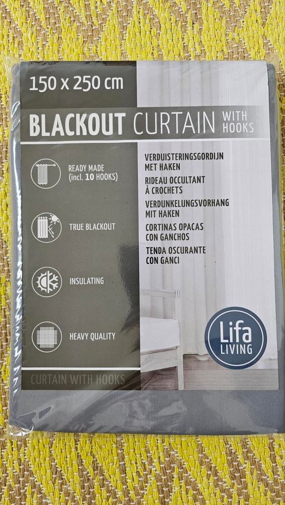 Lifa Living Verduisteringsgordijn Zilver Grijs 150x250 cm, Ophalen, Nieuw, Grijs