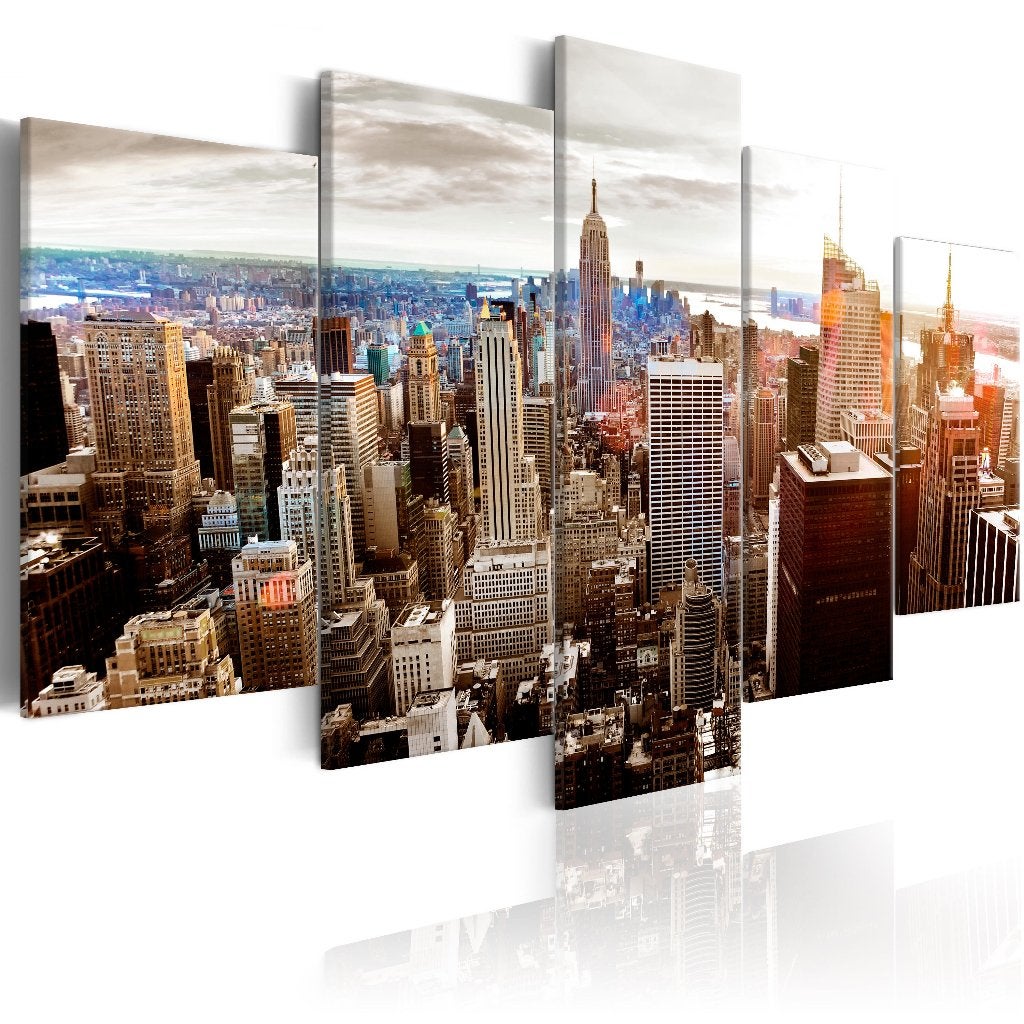 780 Stad New York XXL 5 Luik Canvas Schilderij 200x100 Nieuw, Ophalen of Verzenden