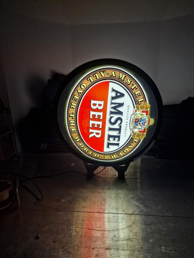 Amstel lichtbak  engelse versie 94 cm, Verzamelen, Ophalen, Zo goed als nieuw, Lichtbak of (neon) lamp