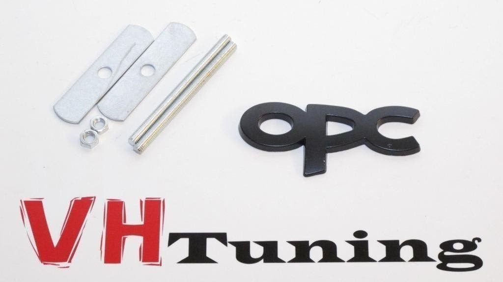 Opel OPC 3D logo met grill bevestiging 8 cm zwart, Ophalen of Verzenden