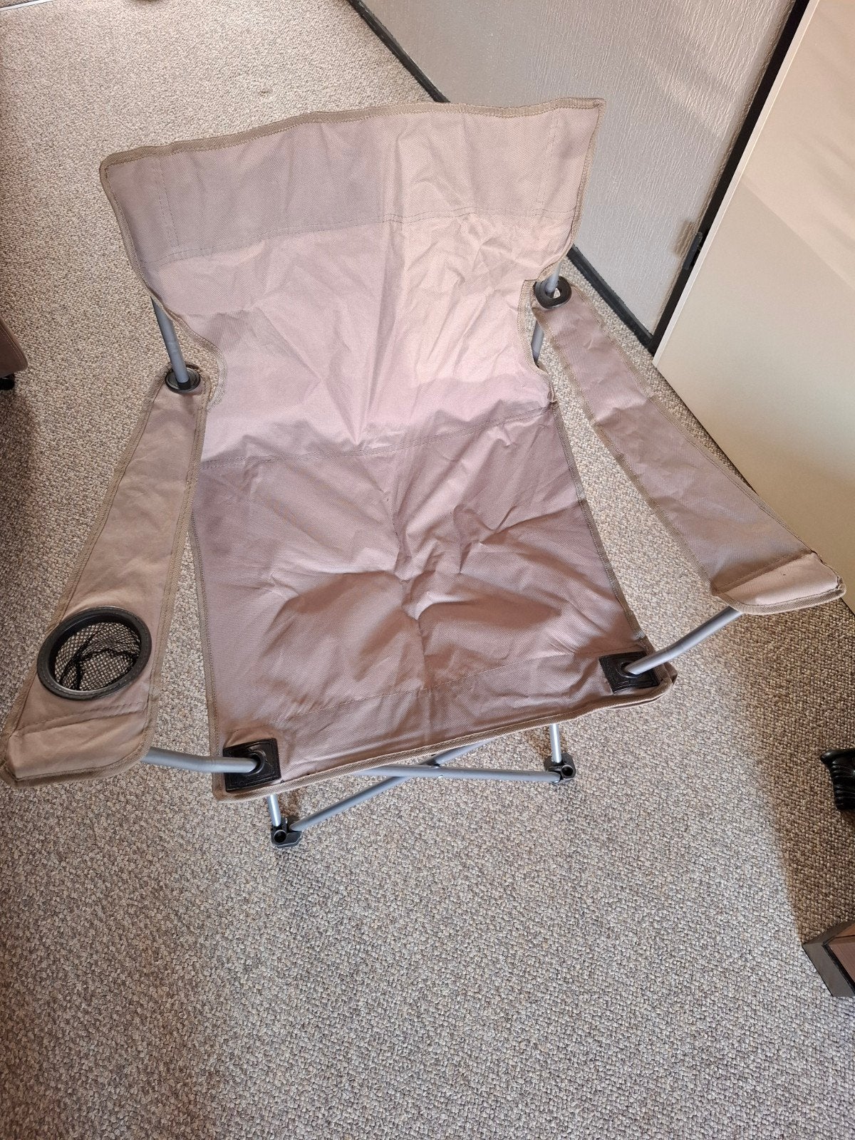 Opvouwbare campingstoel met bekerhouder, Ophalen of Verzenden, Gebruikt, Campingstoel