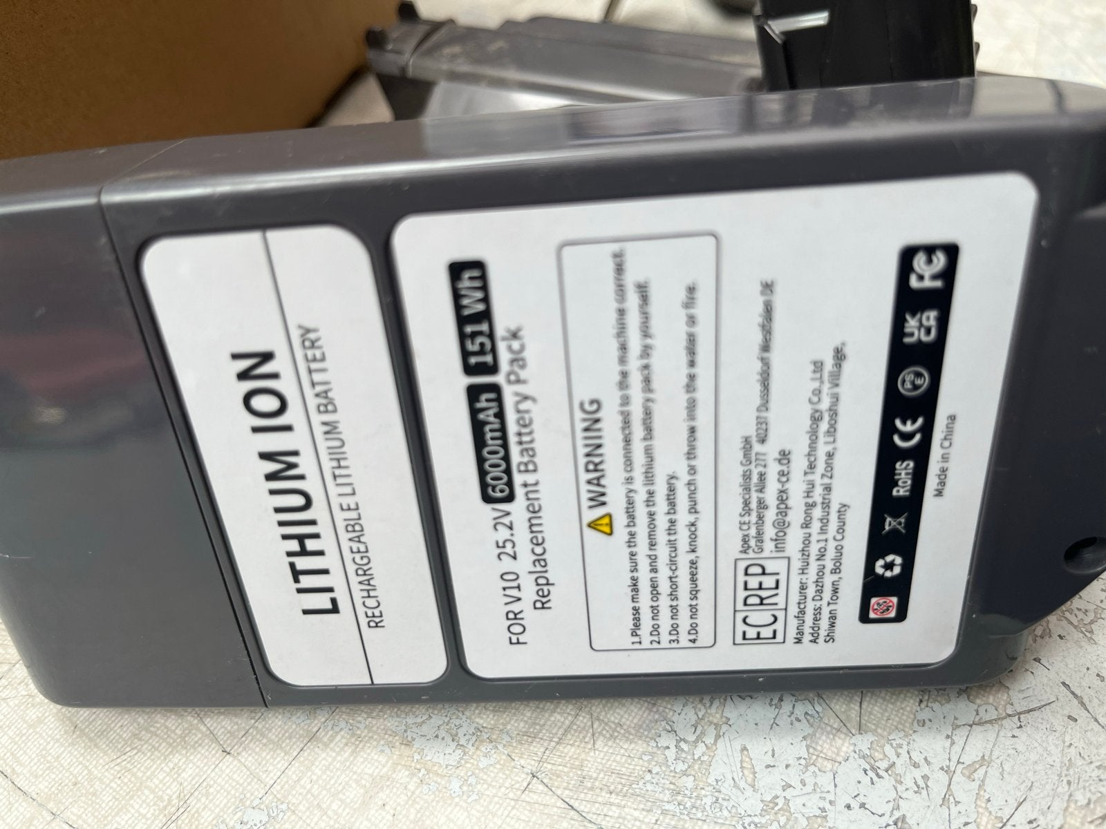 Dyson V10 Accu 25.2V 6000mAh 151Wh met filter (nieuw), Ophalen of Verzenden, Nieuw