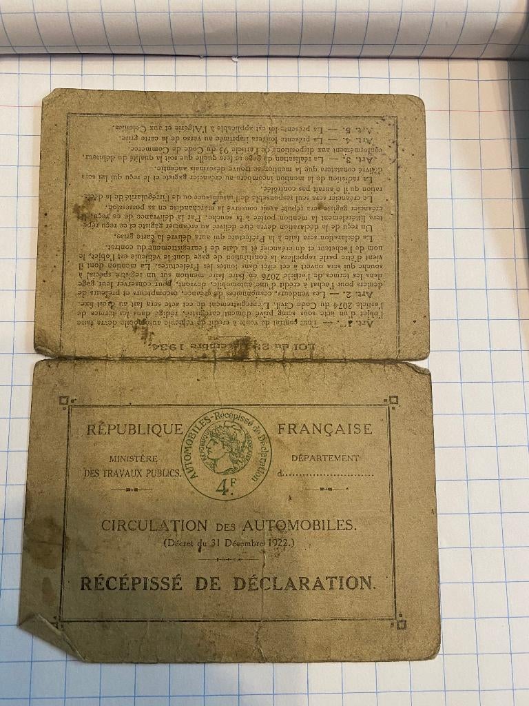 Carte grissen van vooroorlogse citroen b2 oldtimer, Ophalen of Verzenden