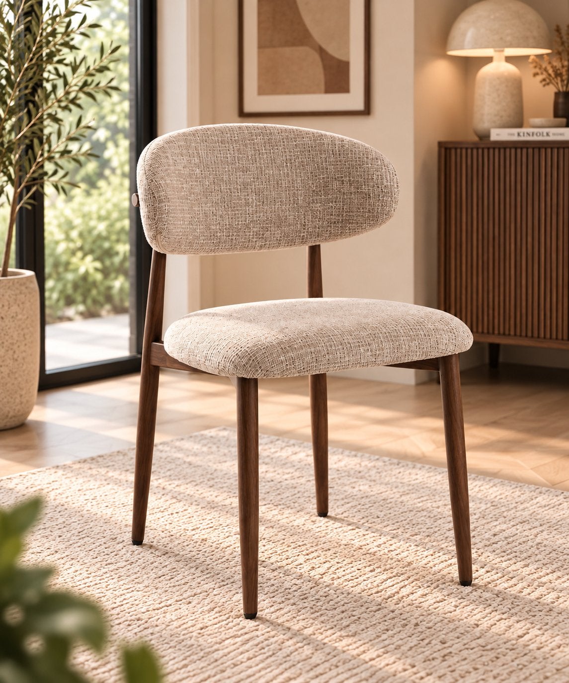 Foto 3 van Eetkamerstoelen | Japandi stijl | Beige & Taupe | €69,99 |