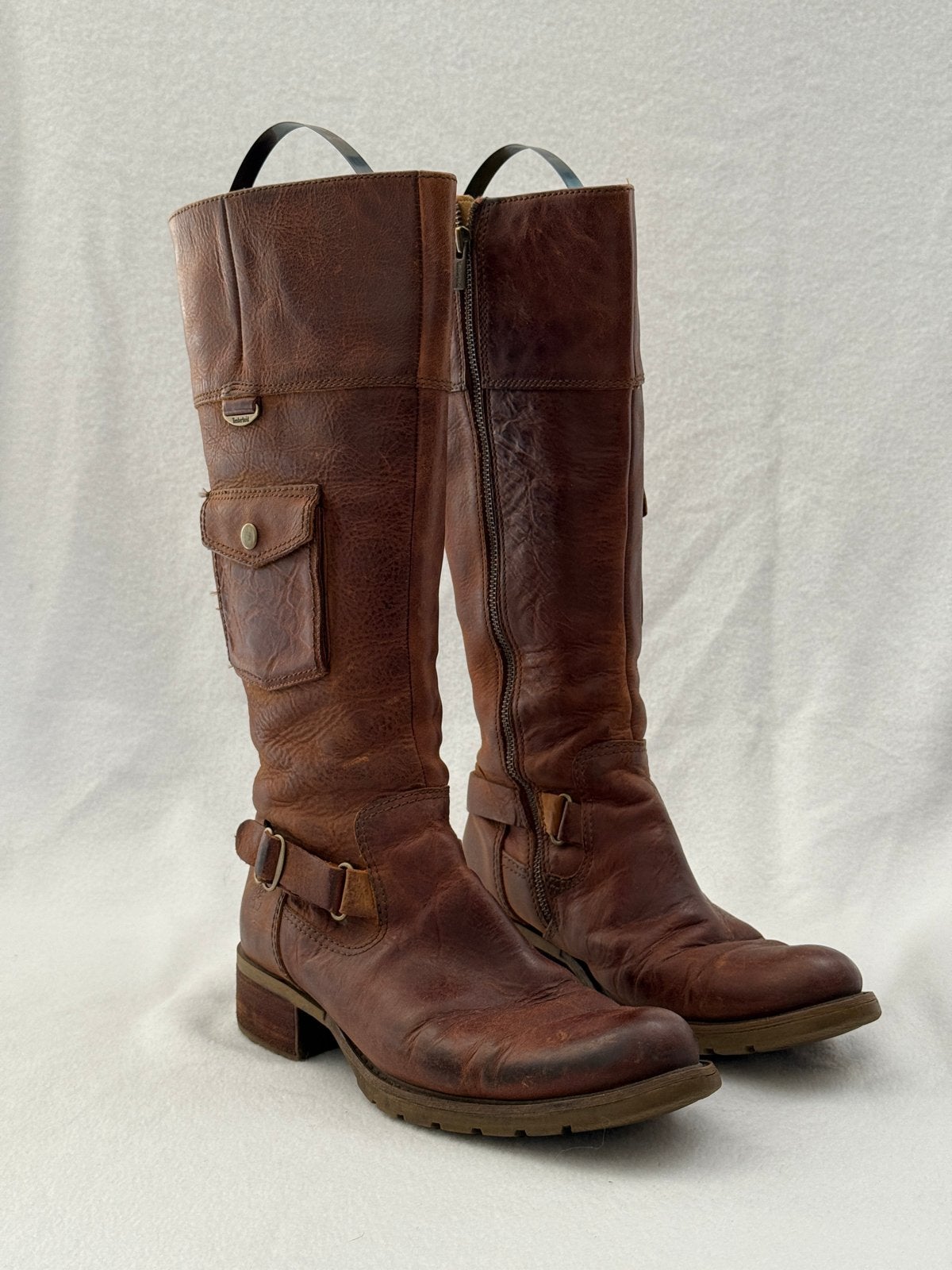 Timberland hoge leren rijlaarzen - Maat 40, Ophalen of Verzenden, Zo goed als nieuw, Bruin, Hoge laarzen