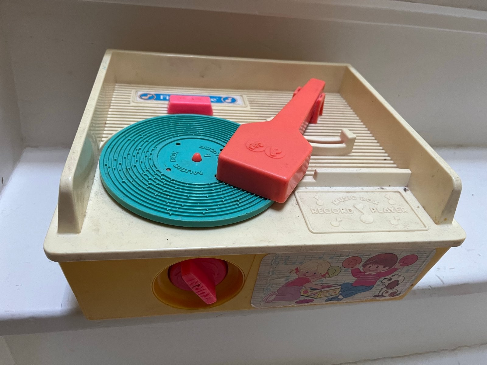 Vintage Fisher-Price platenspeler met 5 platen, Ophalen, Gebruikt, Overige typen, Met geluid