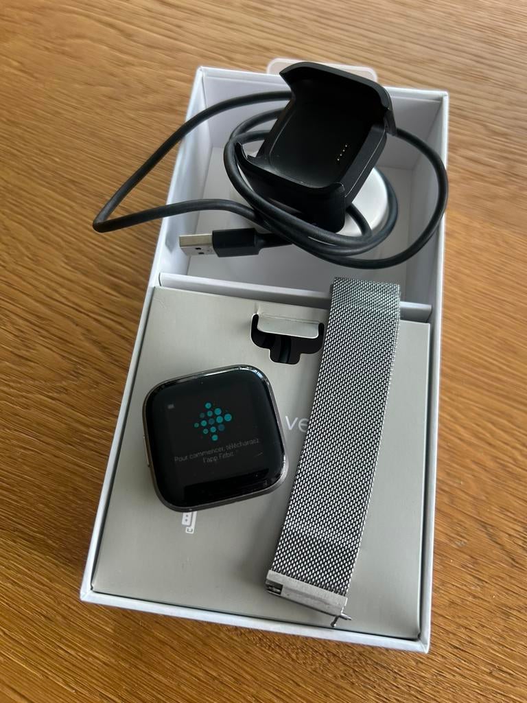 Fitbit Versa 2 sporthorloge smartwatch, Ophalen of Verzenden, Zo goed als nieuw, Zwart, Android