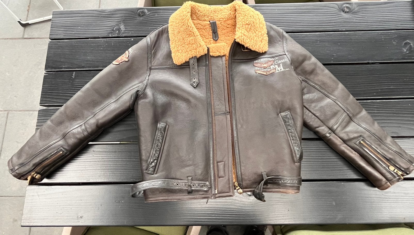 Pall Mall leren lammy vliegeniers jack, Ophalen of Verzenden, Zo goed als nieuw, Maat 52/54 (L), Bruin