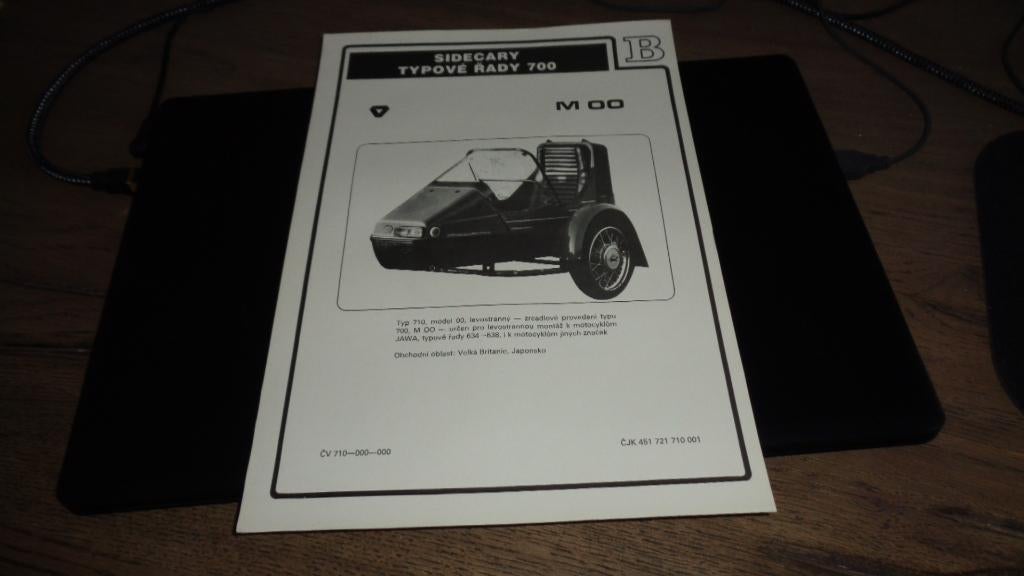 Folder VELOREX SIDE CARS, Verzenden, Zo goed als nieuw, Overige merken
