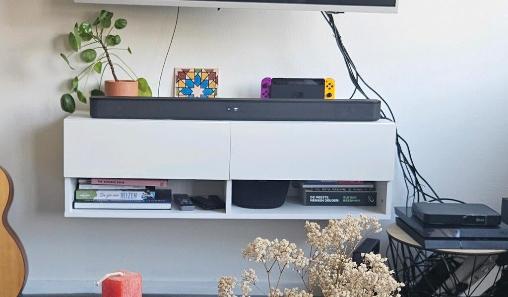 Tv meubel zwevend - wit, Ophalen, Gebruikt, 25 tot 50 cm, Minder dan 100 cm