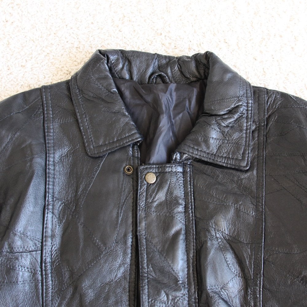 Mooie Vintage Leren Dames Jas281* (L) € 50,-, Kleding | Dames, Zwart, Maat 42/44 (L), Ophalen of Verzenden, Zo goed als nieuw