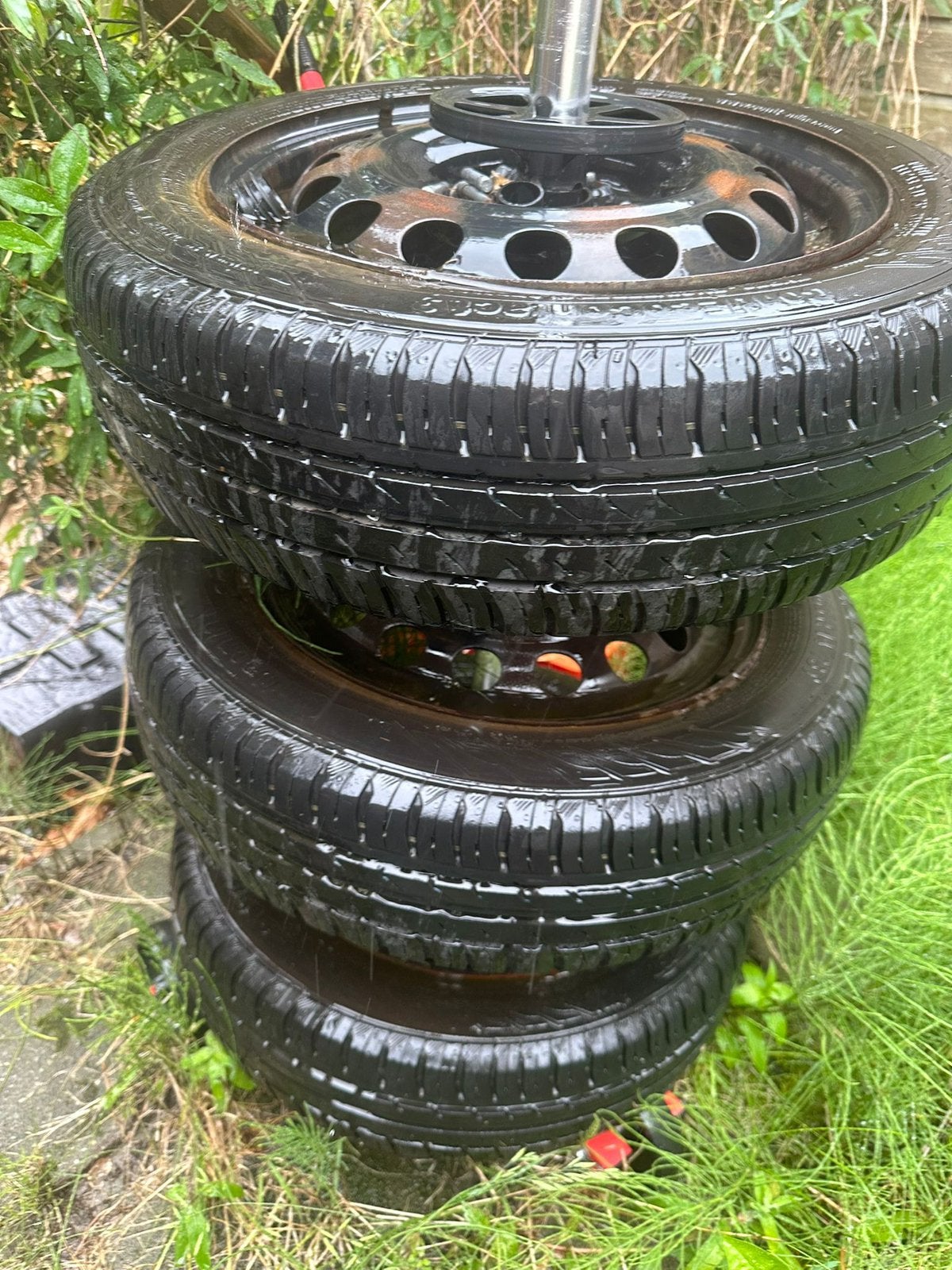 3x Continental banden met velg 155/65 R14 + velgenboom, Auto diversen, Ophalen