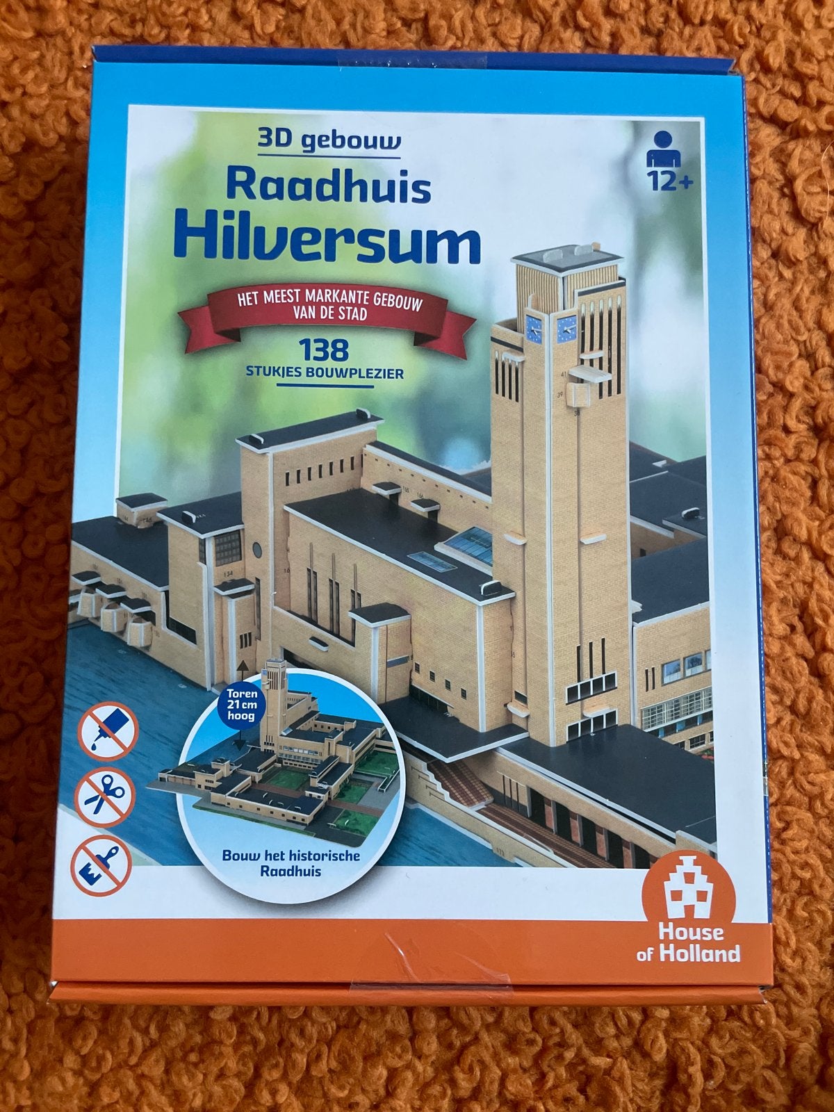 3D Gebouw Raadhuis Hilversum - Bouwpakket, Ophalen of Verzenden, Nieuw, Groter dan 1:32