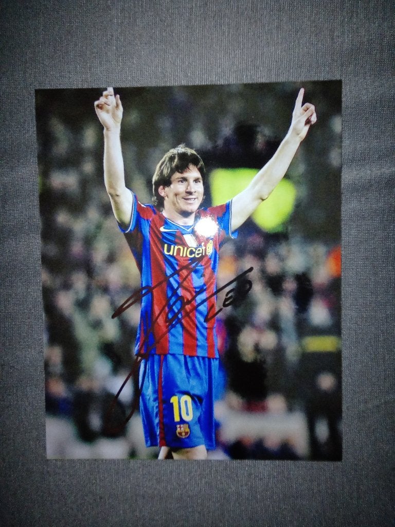6 gesigneerde foto's van Messi, Ophalen of Verzenden, Nieuw, Buitenlandse clubs, Spelerskaart