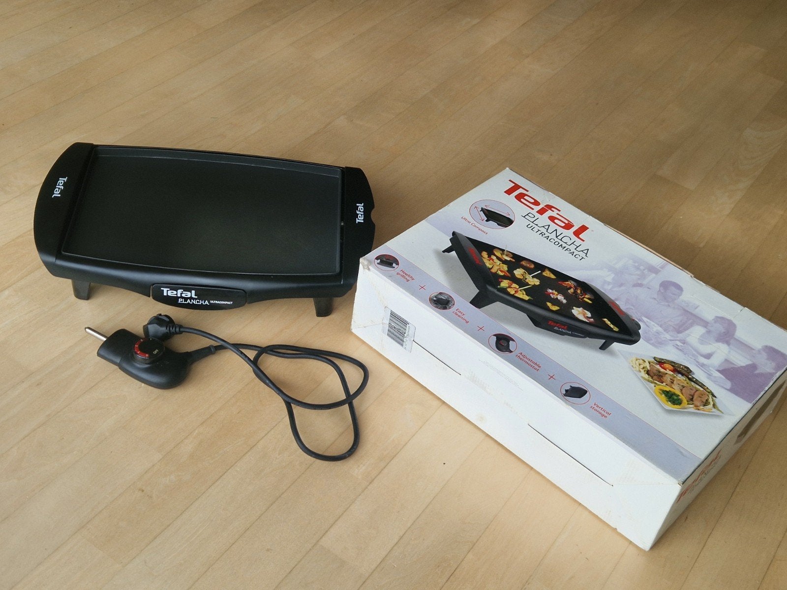 Tefal Plancha Compact 900 CB5005, Ophalen of Verzenden, Vaatwasmachinebestendig, Zo goed als nieuw, Tafelgrill