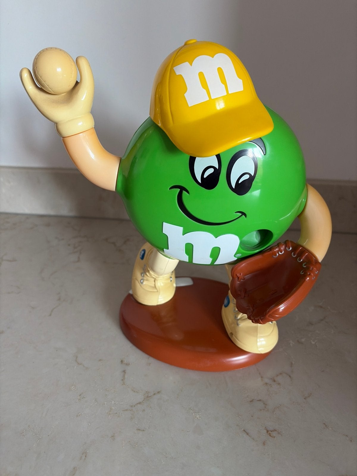 M&M's Snoepdispenser Jaren '90 - Groene M&M Honkbal, Ophalen of Verzenden, Gebruikt