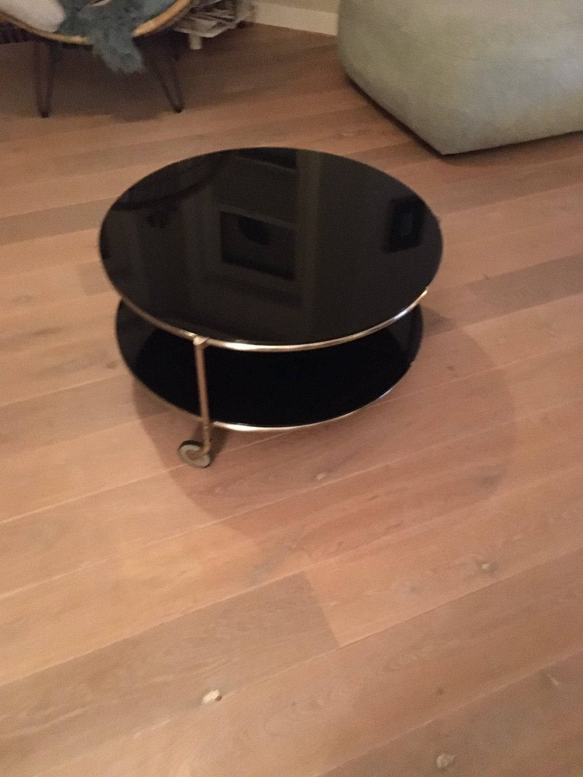 Te koop vintage salontafel, Ophalen, 50 tot 100 cm, Rond, 50 tot 100 cm