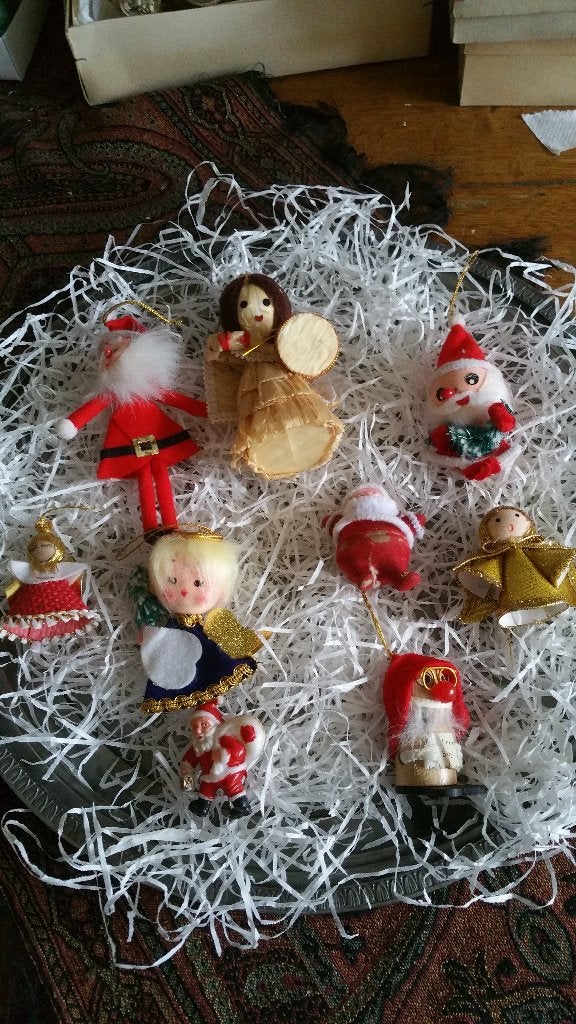 oude kerstbal decoraties nr 390 model popjes, Ophalen of Verzenden, Gebruikt