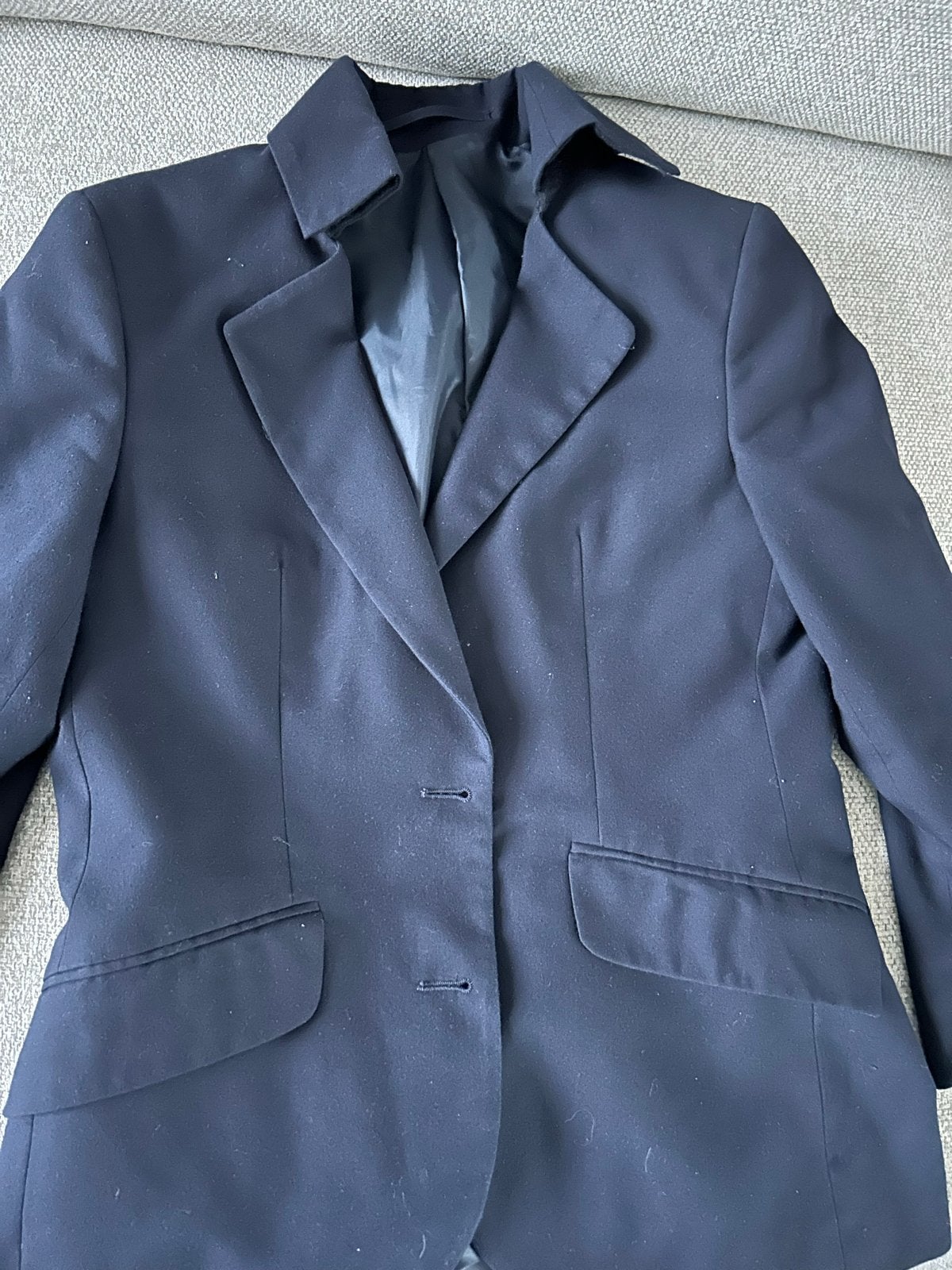 Donkerblauw damespak (jasje, gilet, broek, rok), Kostuum of Pak, Blauw, Ophalen of Verzenden, Zo goed als nieuw