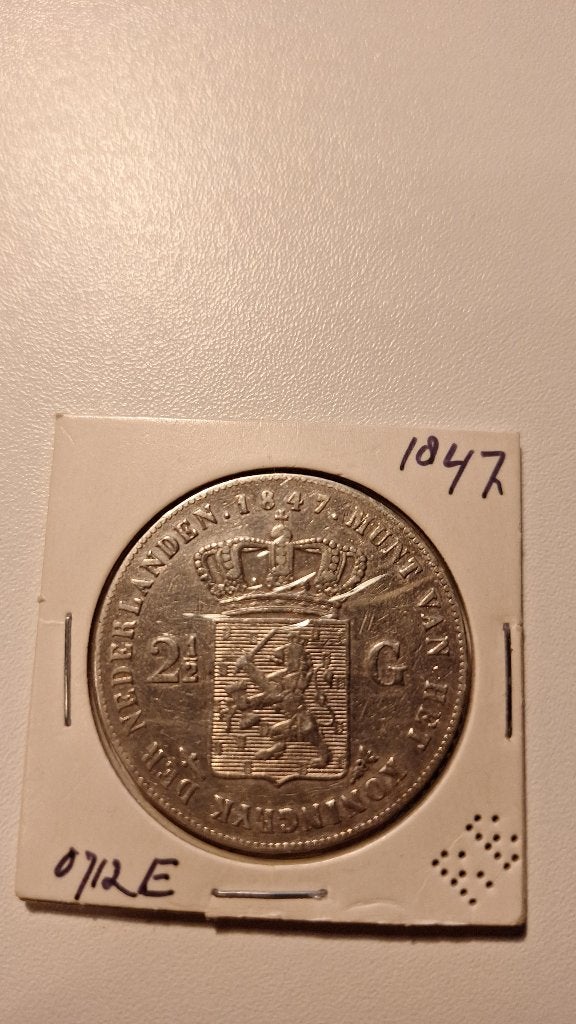 2,5 gulden 1847 Willem II Zilver, Postzegels en Munten, Munten | Nederland, Zilver, Ophalen of Verzenden, Losse munt, 2½ gulden