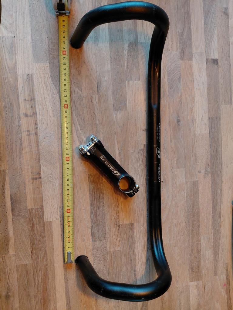 Gebruikt aluminium stuur met stuurpen, 42 mm breedte, Fietsen en Brommers, Fietsonderdelen, Ophalen, Oxygen Driver, Gebruikt, Stuur