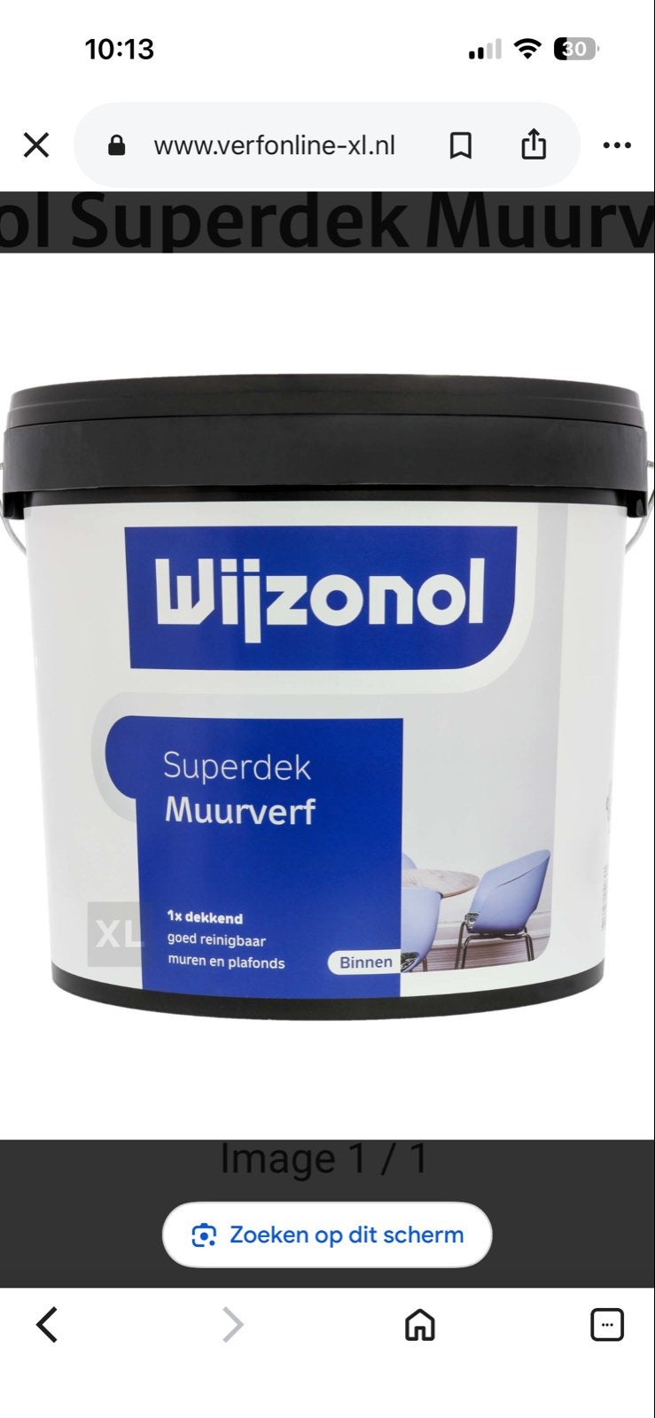 Wijzonol Superdek Muurverf - Binnen - Wit, 5 tot 10 liter, Wit, Nieuw, Ophalen of Verzenden
