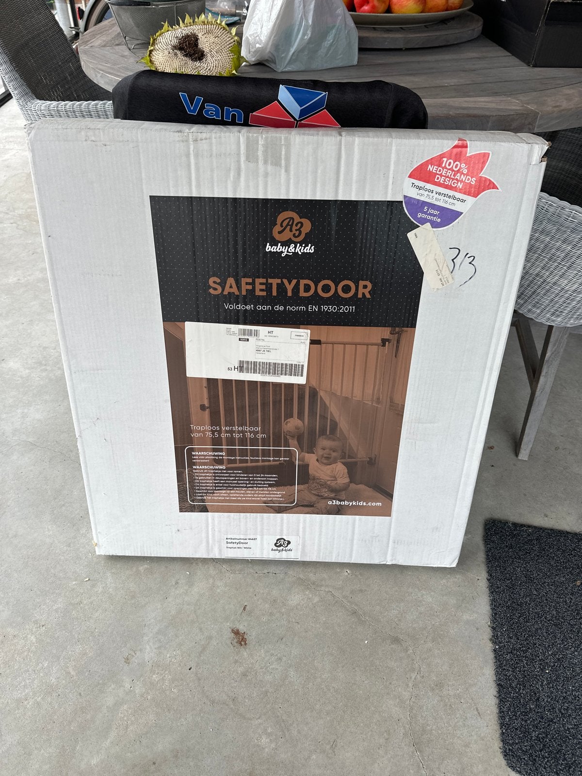 Nieuw A3 baby&kids Safetydoor traphekje (wit), Overige typen, Nieuw, Ophalen of Verzenden, 115 cm of meer