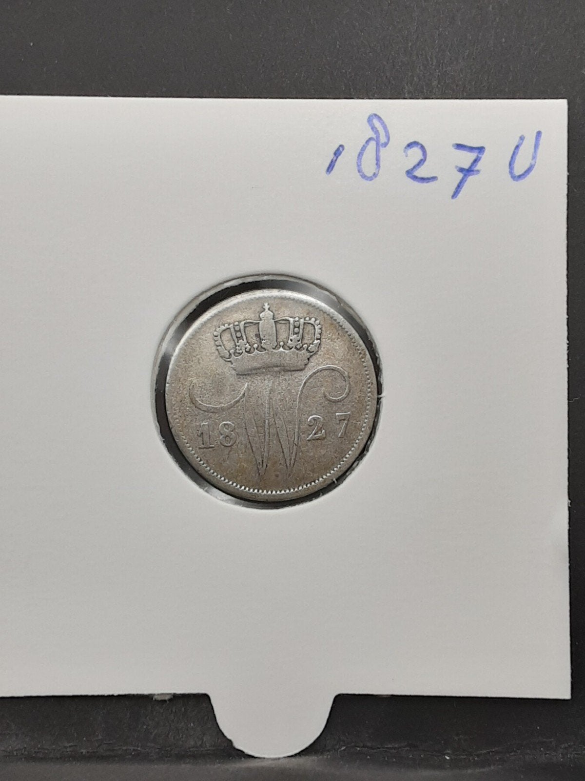 10 cent 1827 U koning Willem I, Zilver, Ophalen of Verzenden, 10 cent, Koning Willem I