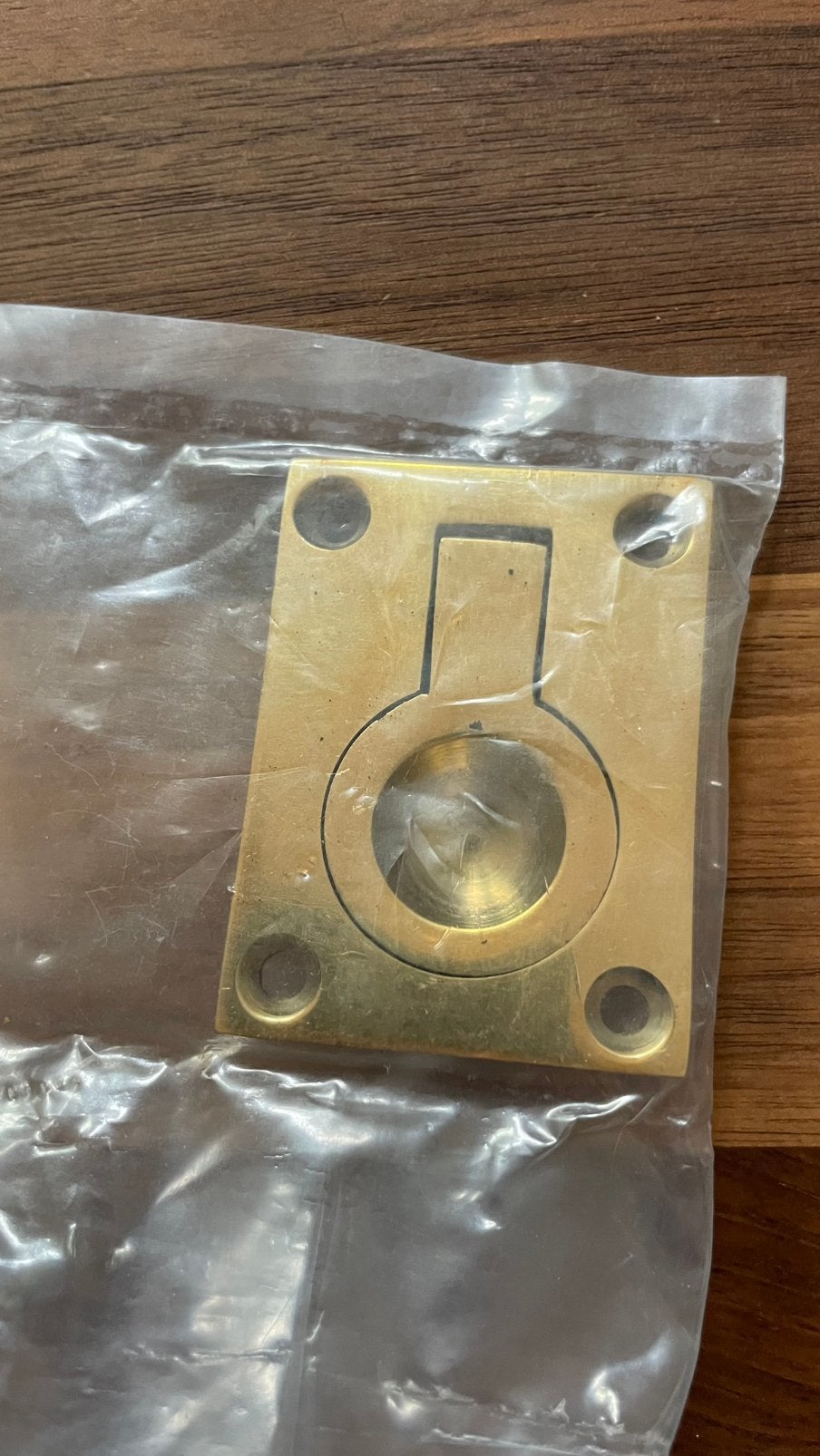 Luikring messing beslag, Ophalen, Zo goed als nieuw, Koper of Messing