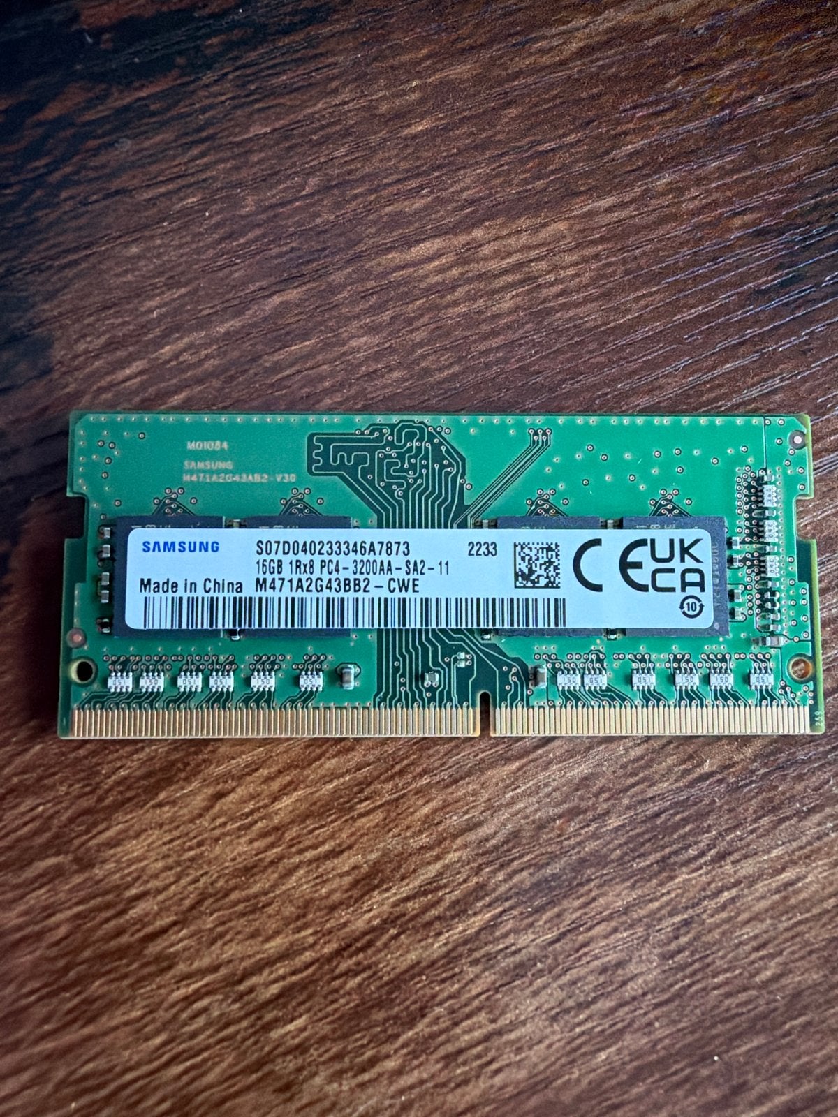 Samsung 16GB DDR4 RAM PC4-3200AA Laptop Geheugen, Computers en Software, DDR4, Ophalen of Verzenden, Zo goed als nieuw, Laptop