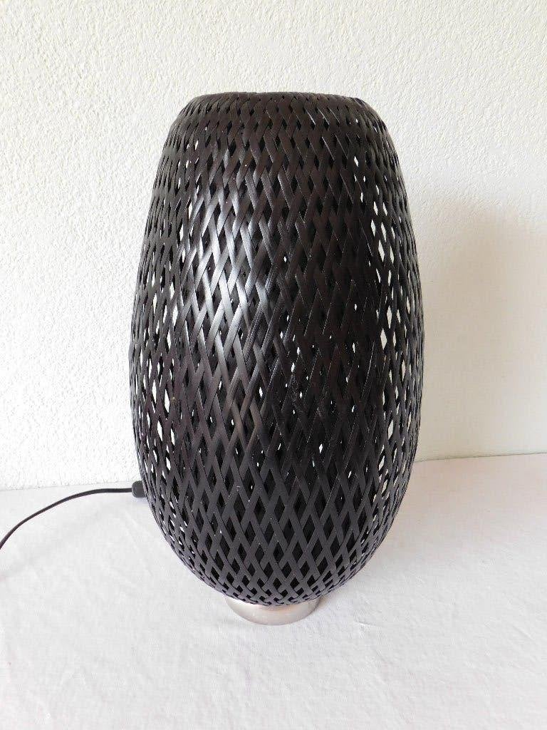 Vintage bamboe IKEA Böja-lamp in zwart, designer Maria Vinka, Ophalen, Gebruikt, Overige materialen
