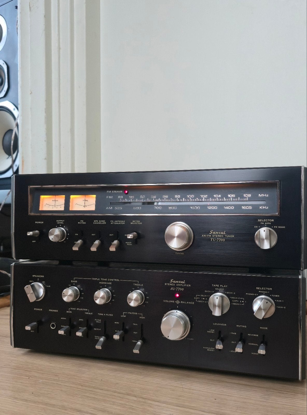 Sansui AU-7700 Versterker & TU-7700 Tuner Set, Overige merken, Gebruikt, Ophalen of Verzenden, 60 tot 120 watt