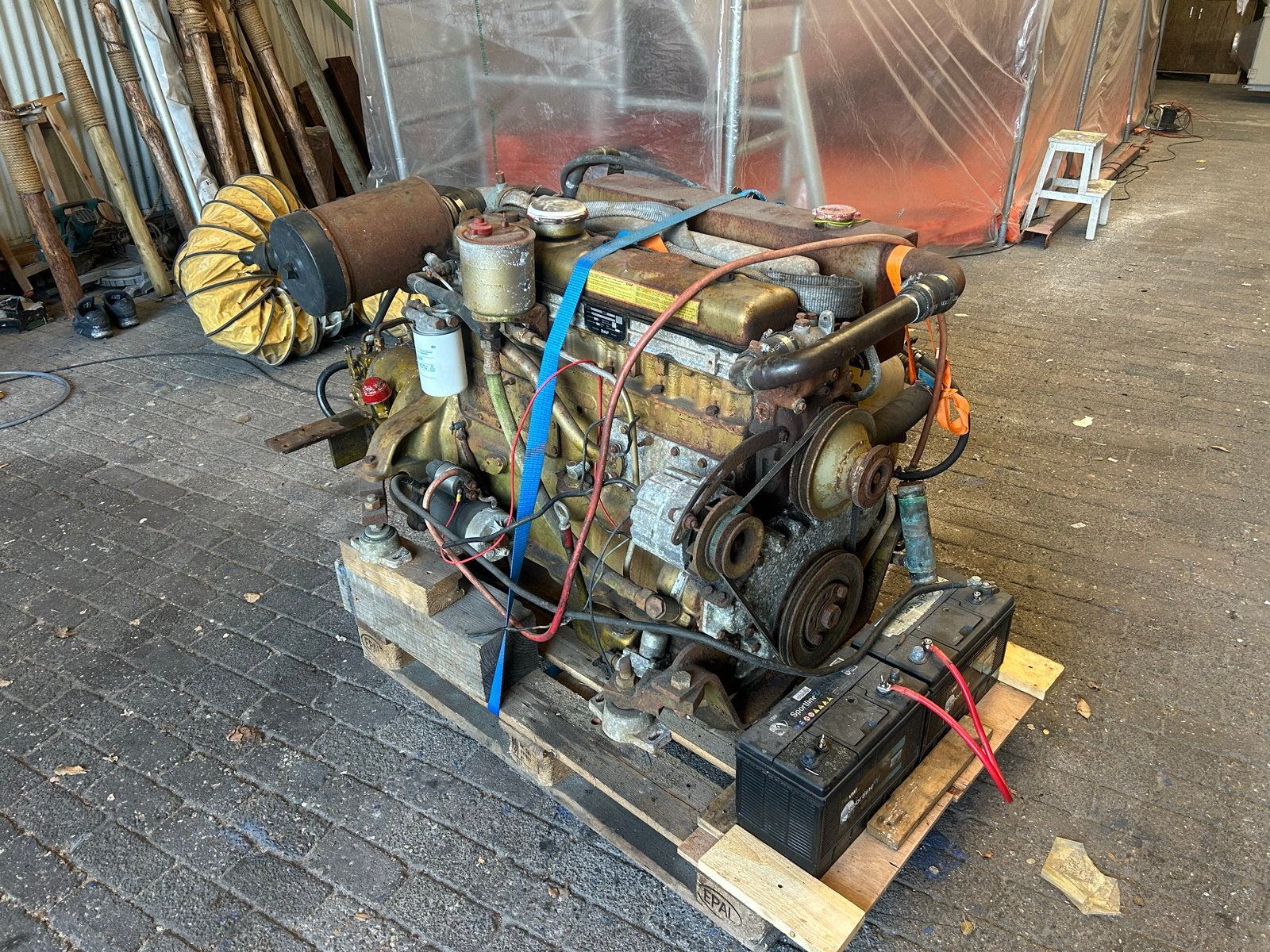 DAF DF 615 Scheepsmotor met Twin Disc Keerkoppeling, Watersport en Boten, Buiten- en Binnenboordmotoren, Ophalen, Gebruikt, Binnenboordmotor