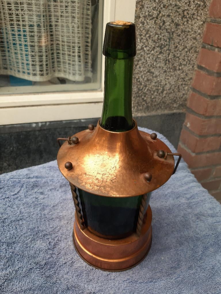Oude koperen Lantaren, Ophalen, Gebruikt, Brons of Koper, Groen