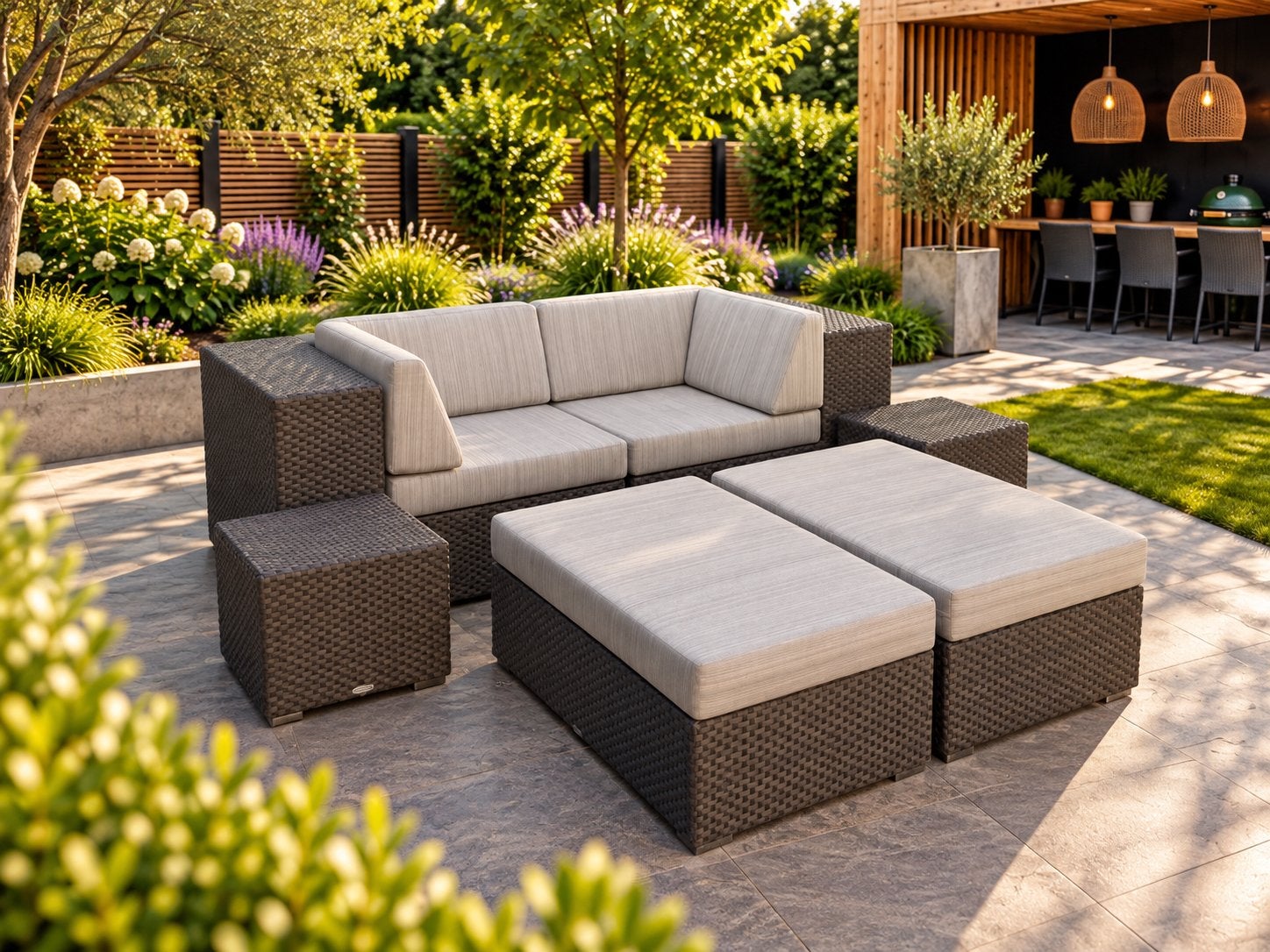 Dedon Loungeset Ligbedden, Tuin en Terras, Ophalen of Verzenden, Zo goed als nieuw, Wicker