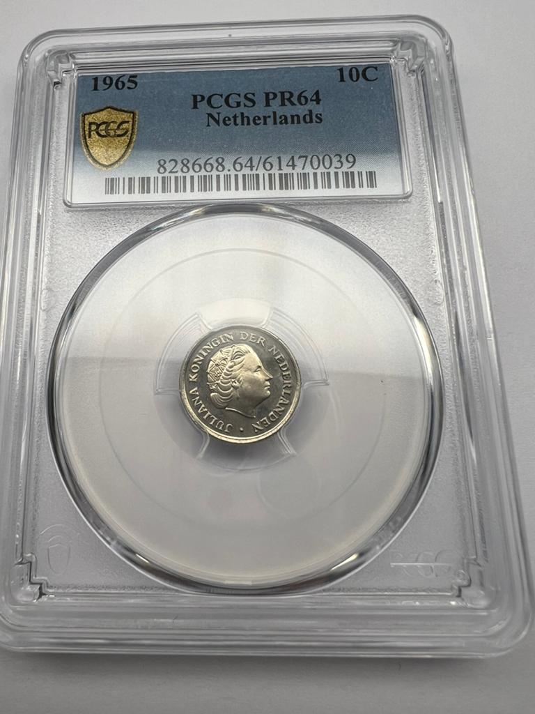 10 Cent 1965  (Sch. 1178) - Proof - PCGS PR64, Ophalen of Verzenden, Koningin Juliana, 10 cent
