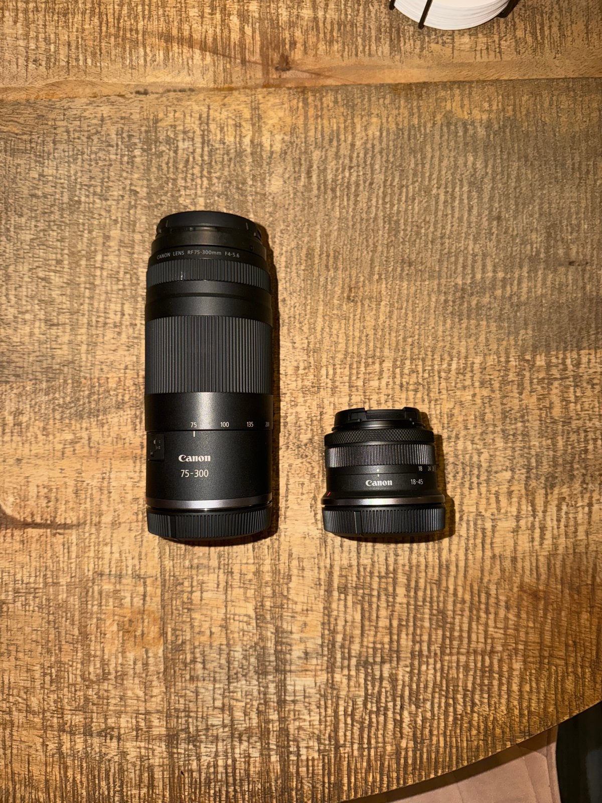 Canon RF 75-300mm F4-5.6 en RF-S 18-45mm F4.5-6.3 IS STM