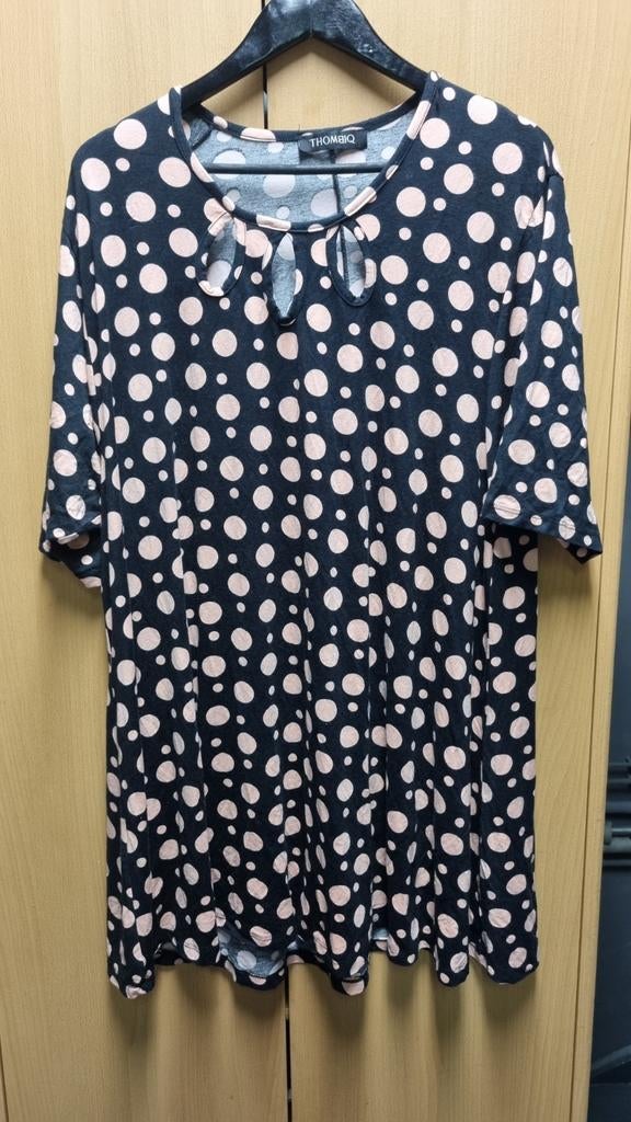 THOMBIQ jurk  met stippen maat 48, Kleding | Dames, Thombiq, Zwart, Maat 46/48 (XL) of groter, Ophalen of Verzenden