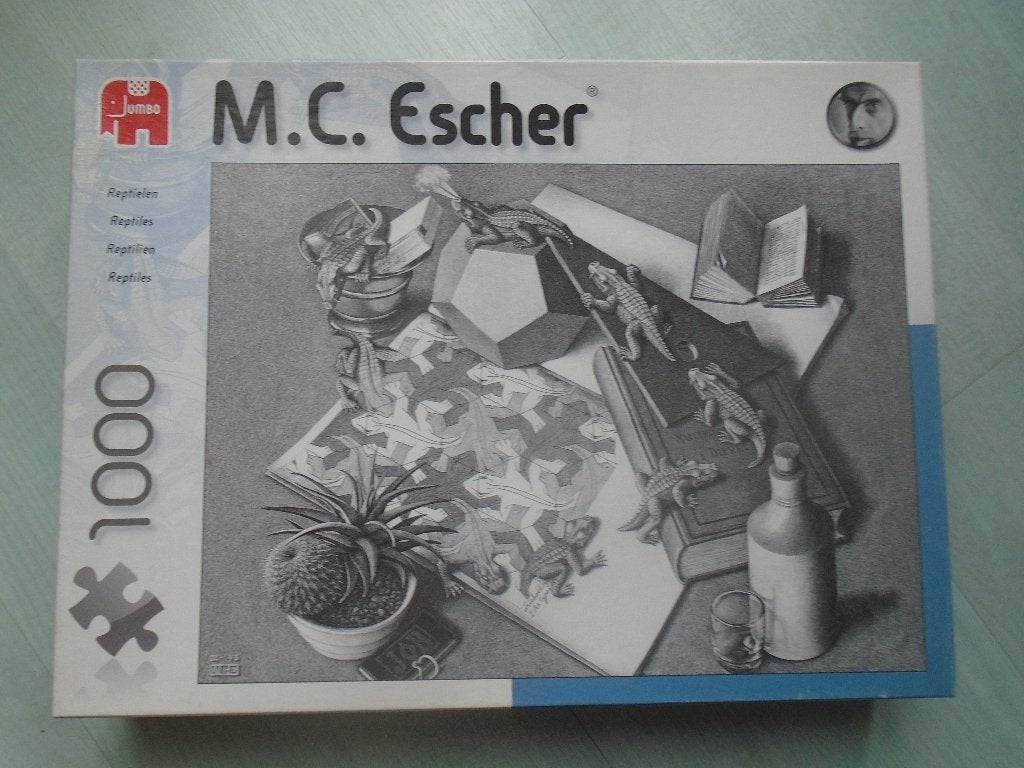 legpuzzel m.c. escher, 1000 stukjes, jumbo, Ophalen of Verzenden, 500 t/m 1500 stukjes, Zo goed als nieuw