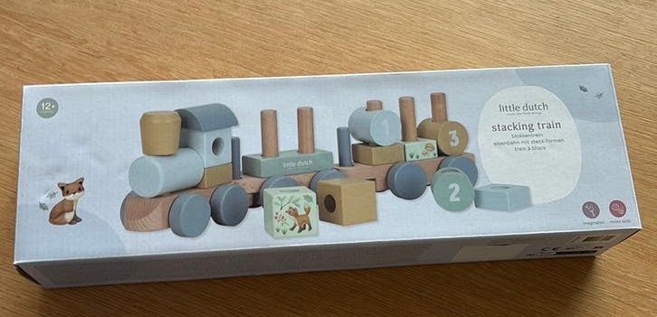 Blokkentrein little dutch blauw, Kinderen en Baby's, Speelgoed | Houten speelgoed, Ophalen of Verzenden, Nieuw