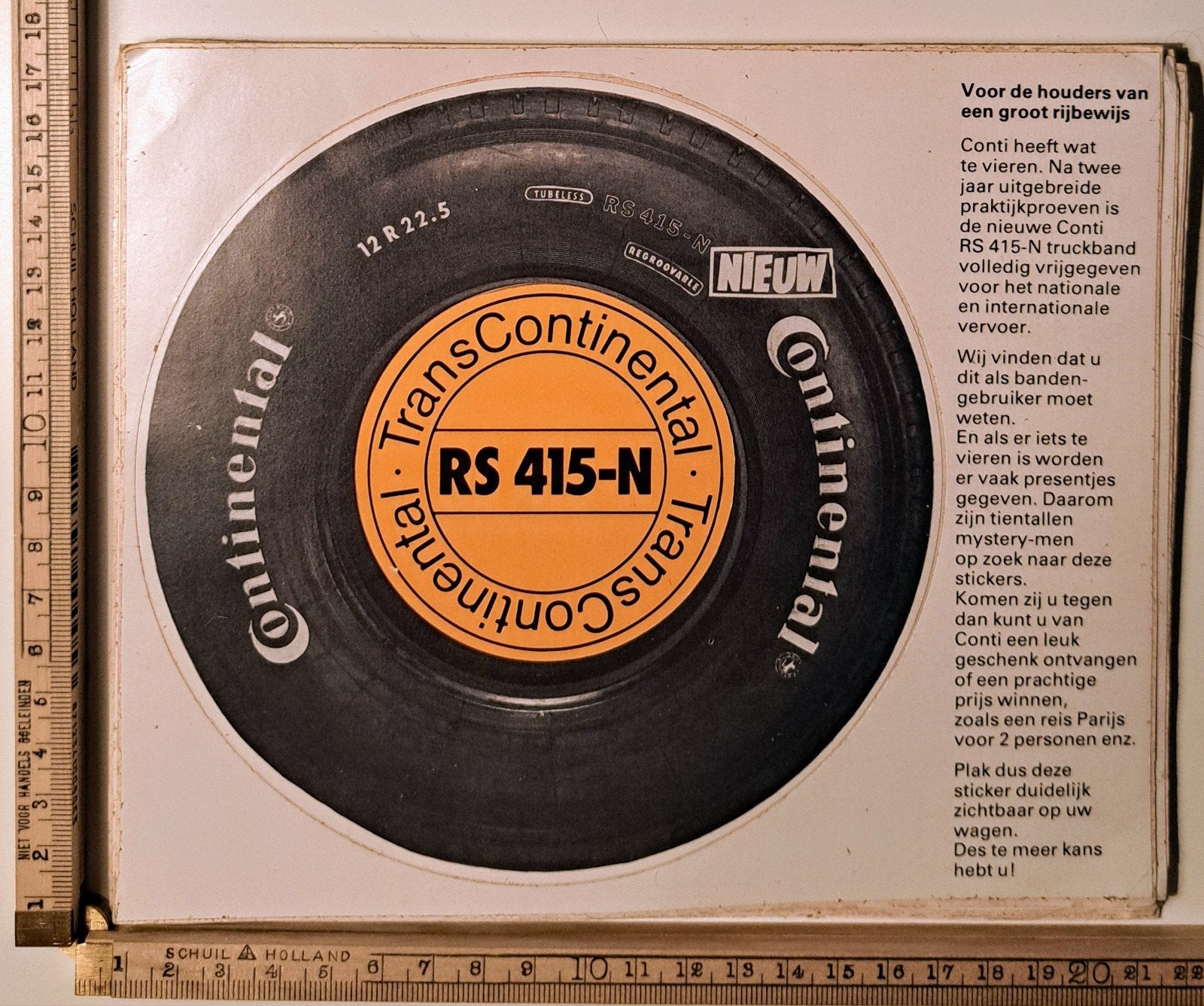 Grote vintage sticker Continental truck band logo merk, Verzamelen, Ophalen of Verzenden, Zo goed als nieuw