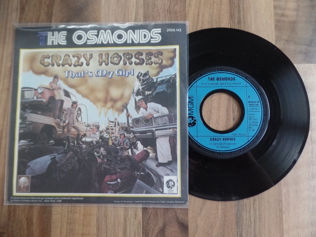 single  The Osmonds - Crazy Horses, Ophalen of Verzenden, Gebruikt, 7 inch, Rock en Metal