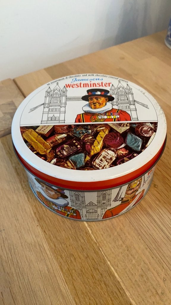 Jamesons Westminster chocolade blik London beefeater - zgan, Verzamelen, Ophalen of Verzenden, Zo goed als nieuw, Overige