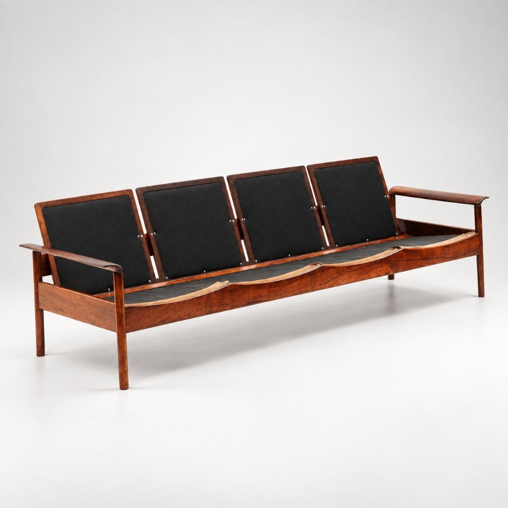 Vintage design Leolux bank jaren '60 '70 palissander, Ophalen of Verzenden, Gebruikt