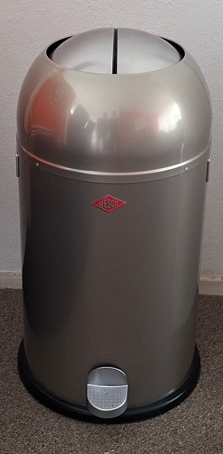 Wesco Kickmaster grafiet 38 liter, Huis en Inrichting, Woonaccessoires | Prullenbakken, Ophalen, Gebruikt, Met pedaal, 50 tot 75 cm