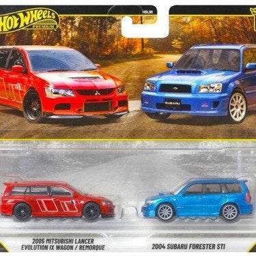 2-Pack Mitsubishi Lancer EVO IX + Subaru Forester 1:64 Hotwh, Tschuiten@hotmail.com, Duitsland, Auto, Hotwheels Premium