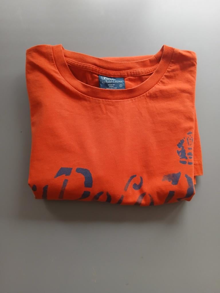 Ralph Lauren Polo T-shirt Afrikaanse print Oranje Maat M, Ralph Lauren Polo, Maat 48/50 (M), Oranje, Ophalen of Verzenden