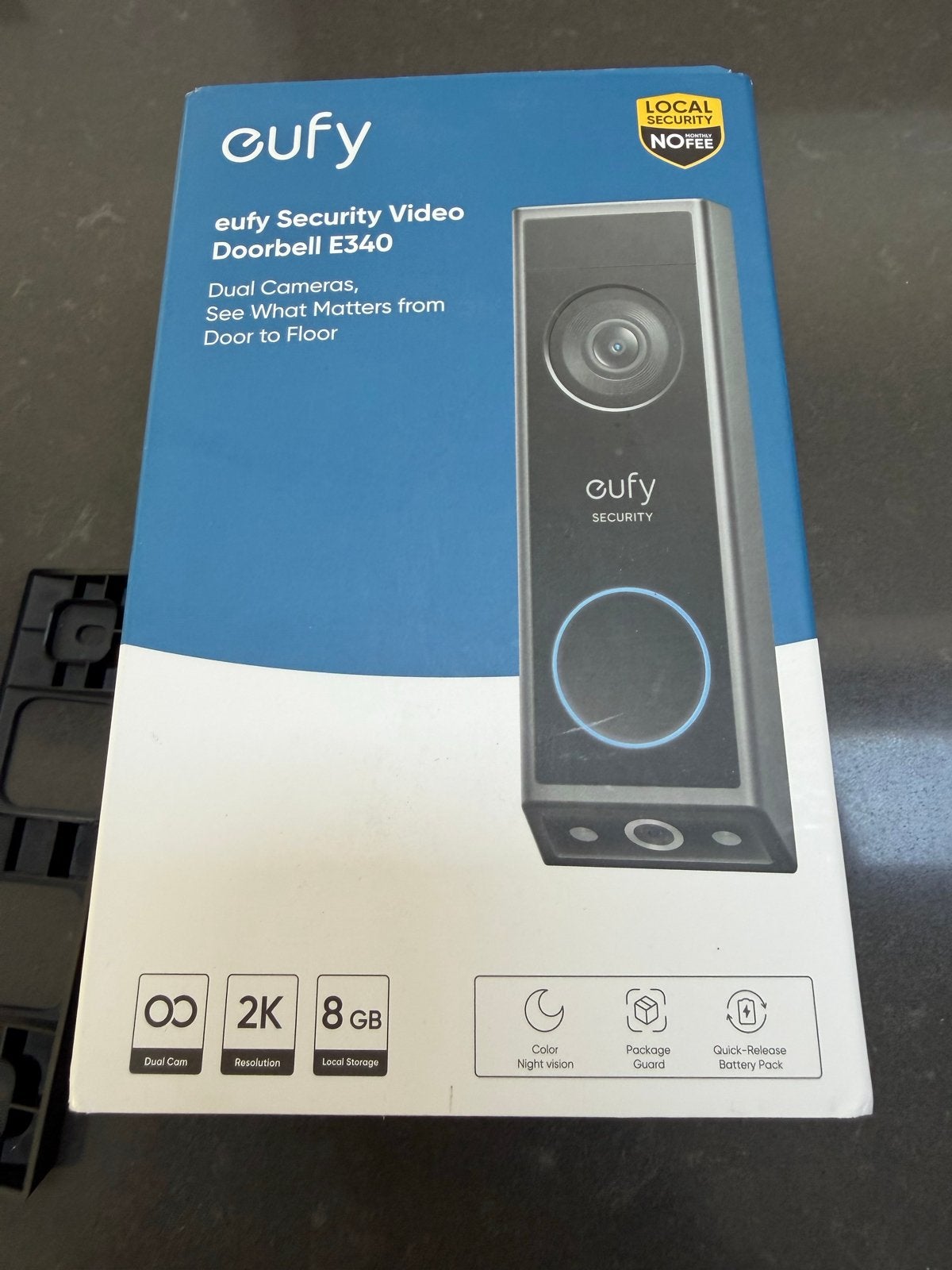 Eufy Security Video Deurbel E340 - Dual Camera, 2K Resolutie, Huis en Inrichting, Ophalen of Verzenden, Bewegingsdetectiesensor