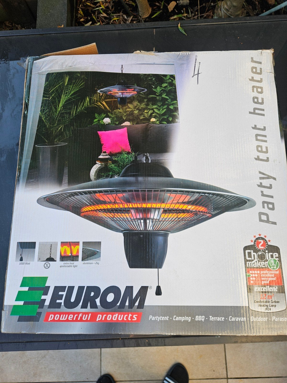 Eurom Partytent Heater - Comfortabele Carbon Verwarming, Ophalen of Verzenden, Gebruikt