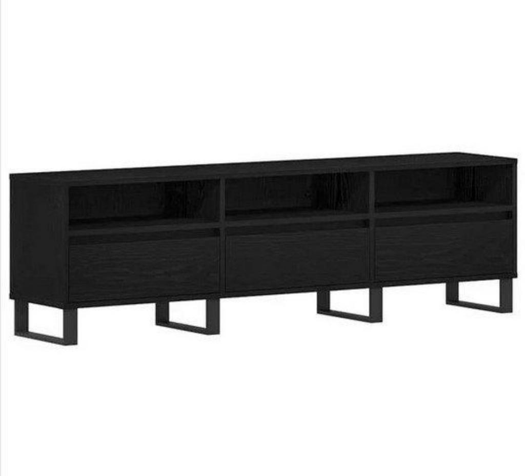 vidaXL TV-kast Zwart Eiken 150x30x44,5 cm, Ophalen, 100 tot 150 cm, Nieuw, Minder dan 100 cm
